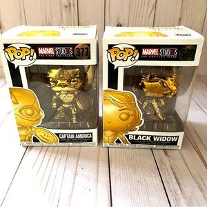 NIB Funko Pop! Captain America #377 & Black Widow #380